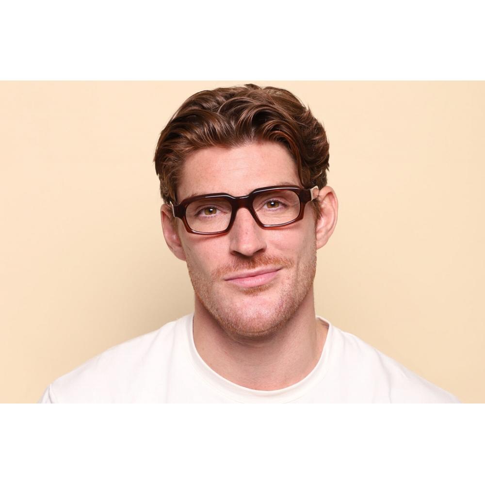 Full Rim Square Transparent Brown Smartbuy Collection Brenan 94721 C4 Fashion Unisex Eyeglasses