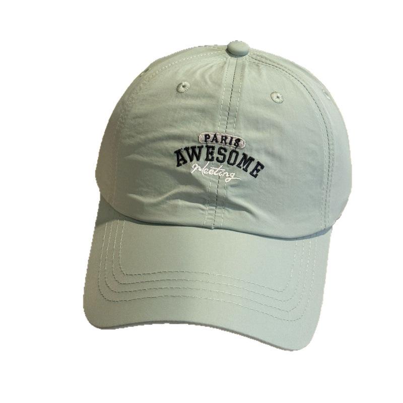 Three-Dimensional Letter Embroidery Baseball Cap Men'S And Women'S Quick-Drying Sun Protection Cap Dome Letter Printing Sunshade