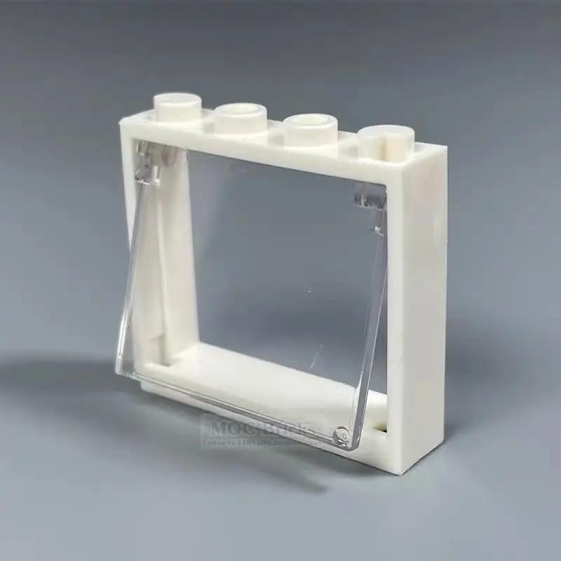 5pcs Small Building Block Transparent Glass Window 1x4x3 Building Block Accessories Compatible with Lego Part 60594