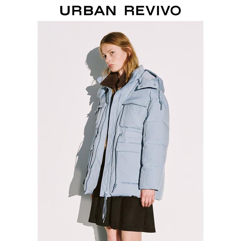 UR Women's Casual Hooded Multi-Pocket Down Jacket