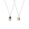 S925 Sterling Silver Astronaut & Star Moon Pendant Necklace - Trendy Japanese Korean Style for Women
