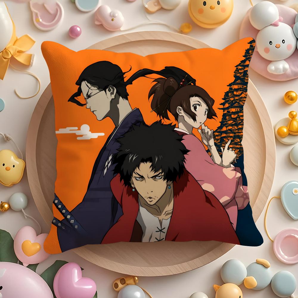 S-Samurai C-Champloo Anime Kissenbezug für Zuhause & Auto Mehrzweck-Kissenbezug - Wendbar, Weich & Langlebig für den täglichen Gebrauch