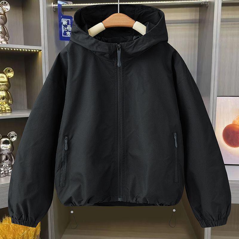 High-Quality Women's Versatile Plus Size Hooded Short Jacket - 2025 Spring Trendy Style
