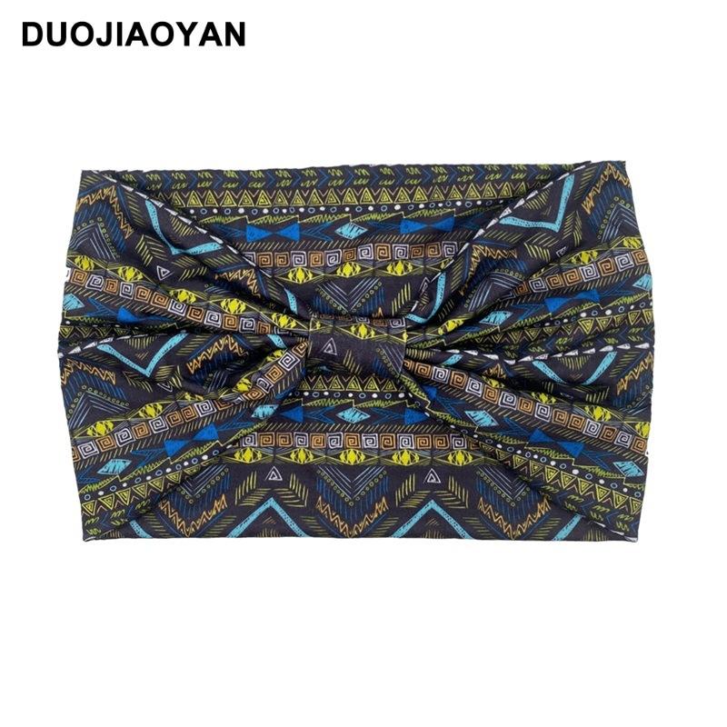 Knot Headband, Color Blocked Pattern Printed Sports Headband, Fashionable Polka Dot Wide Edge Elastic Headband