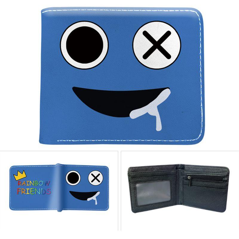 Cute Roblox Rainbow Friends Cartoon Print Bifold Wallet With Zipper Coin Bag