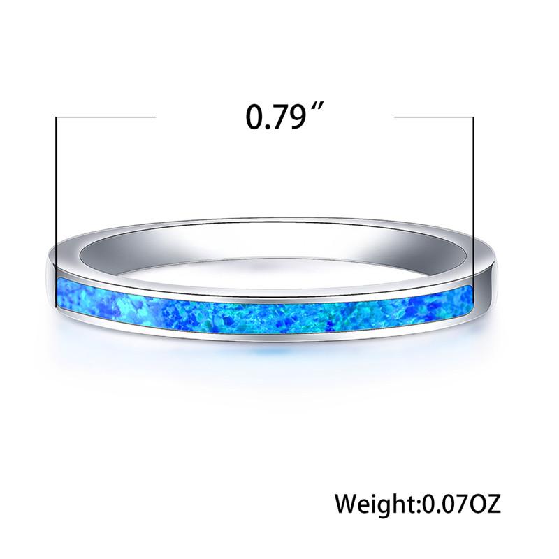 Luxuriöser Damen Ring mit blau-weißem Opalstein Boho Mode Kupferfarben Großer Runder Ring Versprechen Liebe Verlobungsringe Für Damen