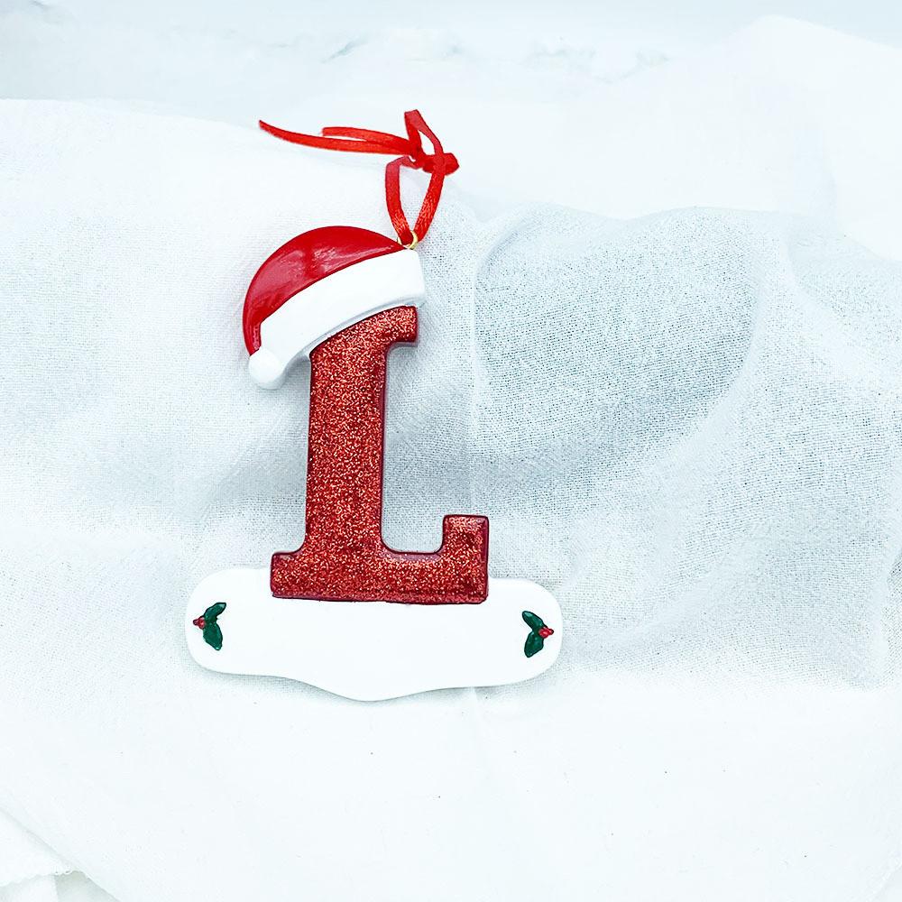 Beautifully Handpainted Crafted Resin Christmas Ornaments With 26 Alphabet Letters A To Z For Decor Stylish