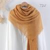 Sciarpa da donna in cotone lino seta - Per tutte le stagioni, colore unito, versatile foulard per testa e parasole