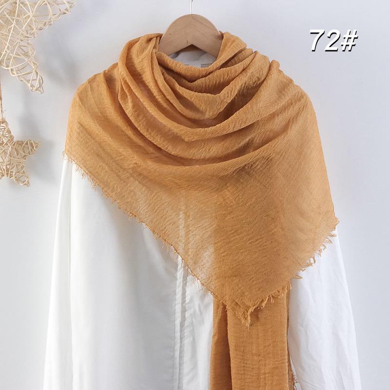 Sciarpa da donna in cotone lino seta - Per tutte le stagioni, colore unito, versatile foulard per testa e parasole