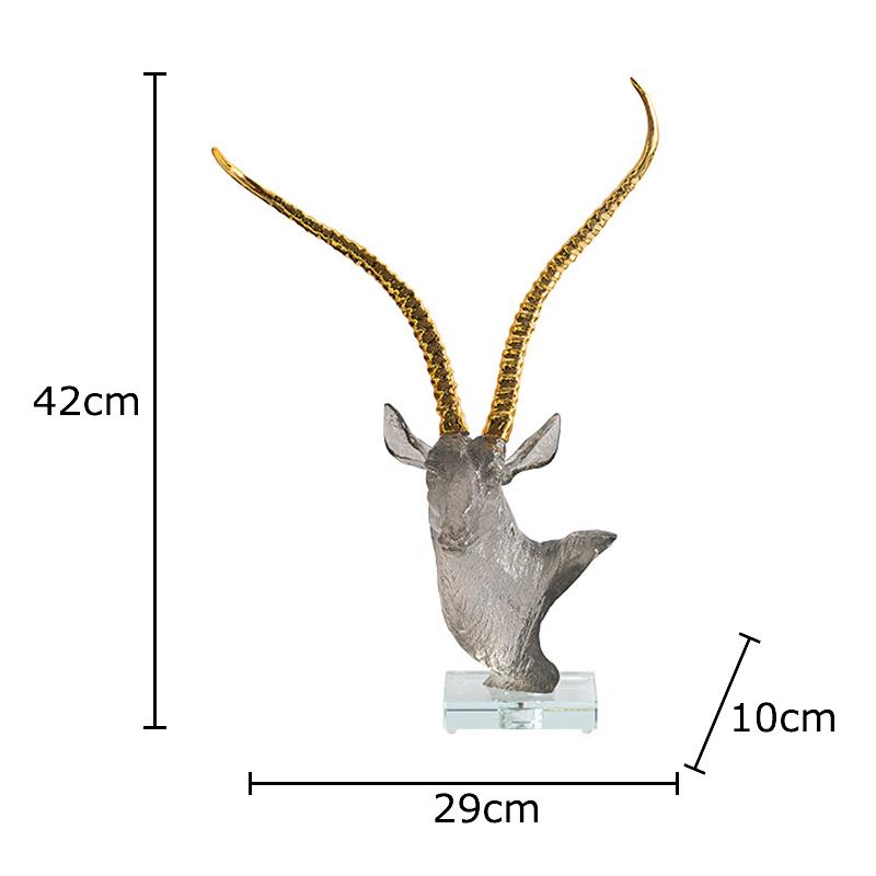 Creative Antelope Statue Handicrafts Ornaments Desk Decoration Transparent Antelope Sculpture Glass Base Room Aesthetic Decor