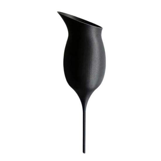 Wine Glass Self Watering Planter, 3D Printed Matte Black PLA Automatic Watering Dispenser, Universal Fit for Pots, Easy Plant Care for Travel Lazy