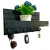 Wall-Mounted Wooden Shelf & Key Holder Decor