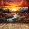 ICTEISOM Mountain Forest Tapestry Nature Tree Tapestries for Bedroom Aesthetic Sunset Landscape Wall Hanging College Dorm Men Boys Room Decor 60"X40"