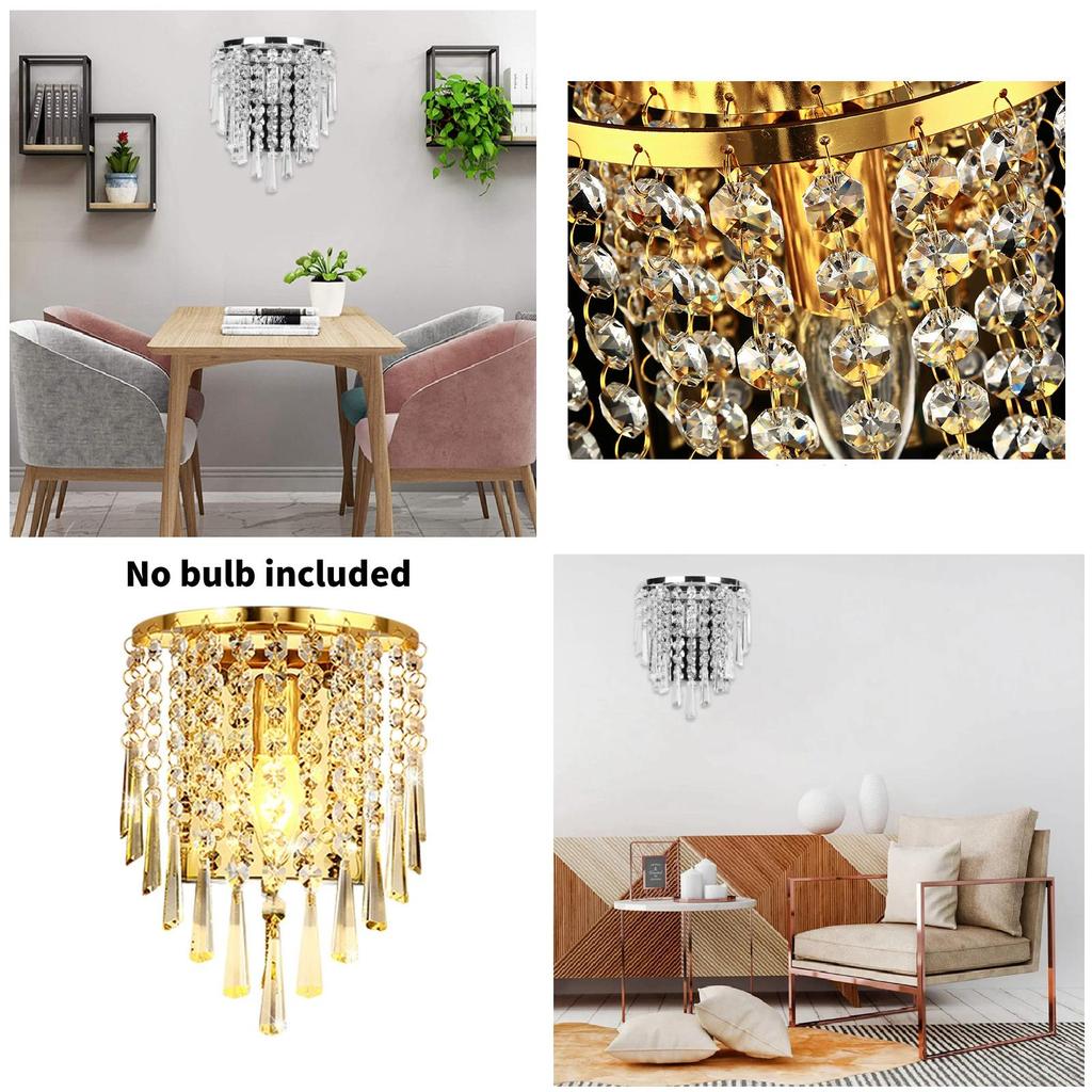 Modern Crystal Wall Lamp With Led Lighting For Home Bedroom And Bedside Use