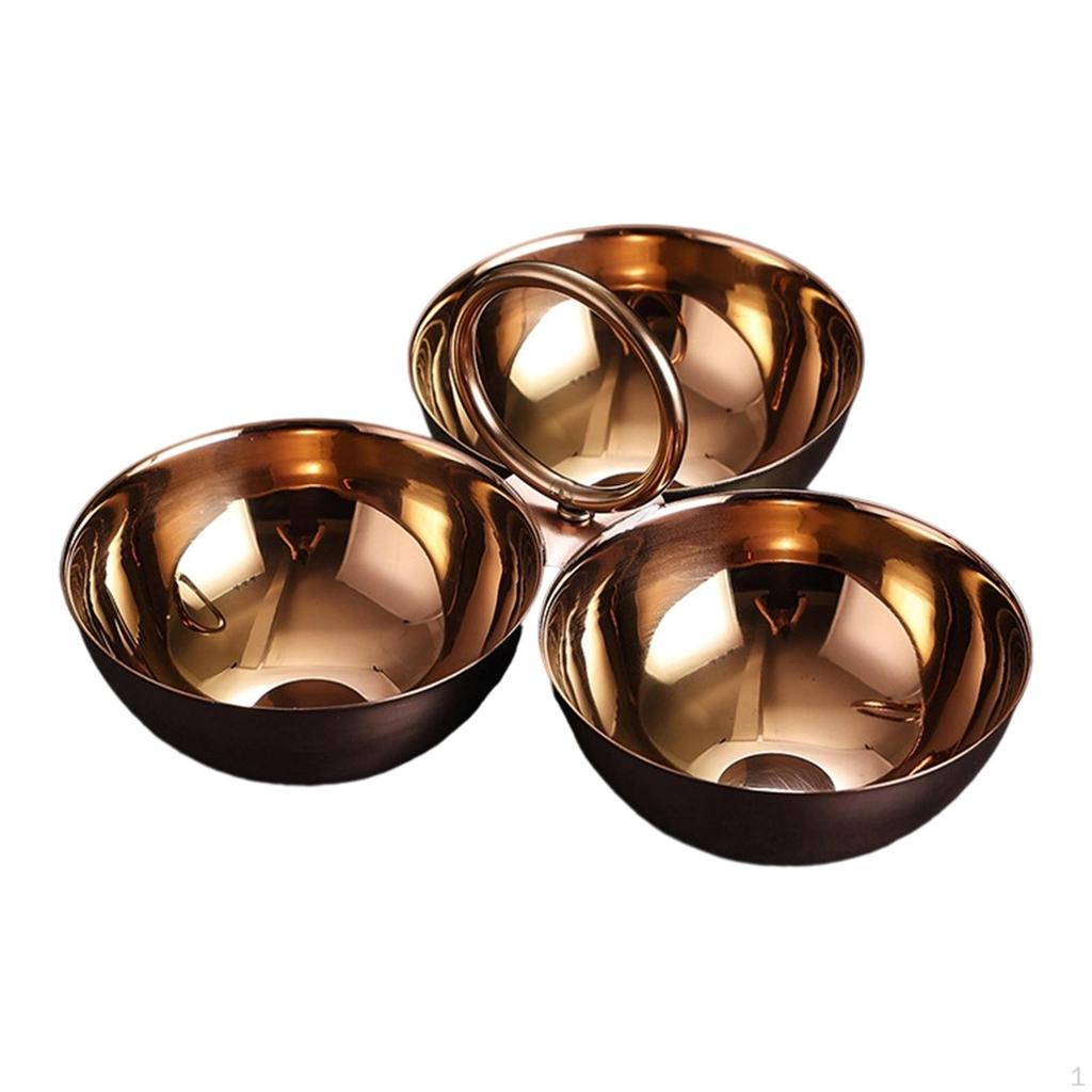Stainless Steel Snack Serving Bowls Appetizer Platter Multipurpose Portable Plates for Hosting