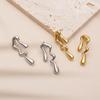 INS Style Fashion Irregular Water Drop Shape Stud Earrings K Gold-plated Non-fading Light Luxury Temperament Earrings Titanium Steel Earrings