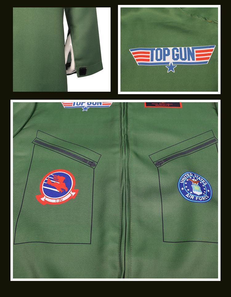 Armeegrünes Top Gun Pilot Halloween Kostüm für Partys und Aufführungen