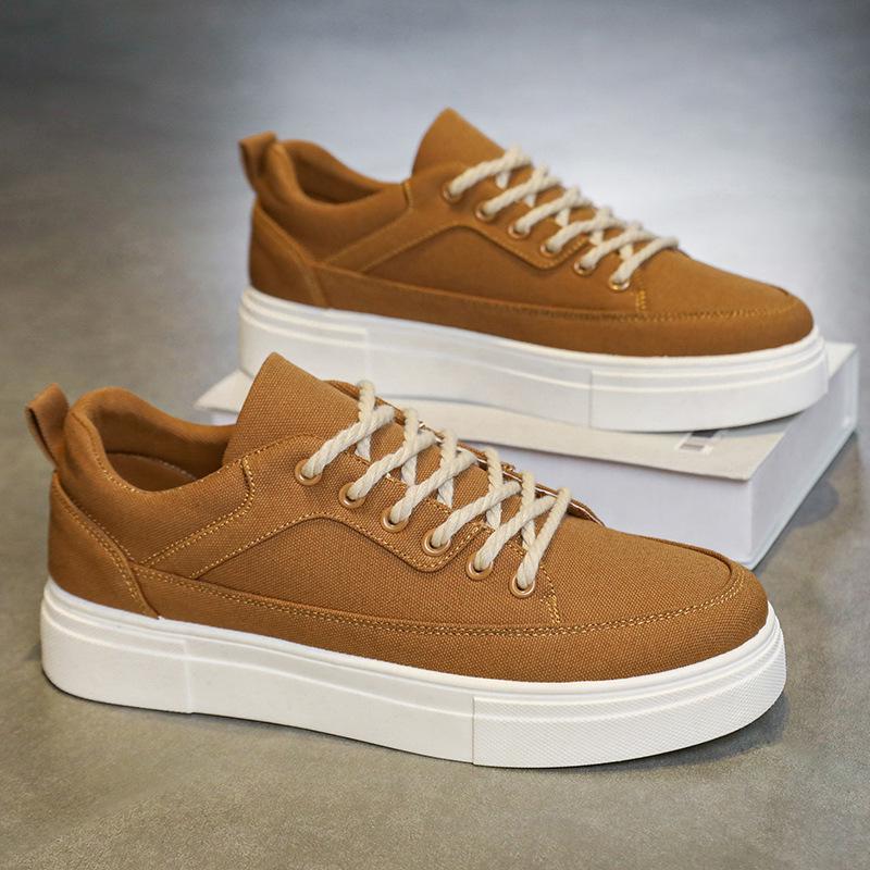 

Men s Height-Boosting Breathable Canvas Sneakers - Summer Retro Trend, Versatile Lace-up Board Shoes Size 39