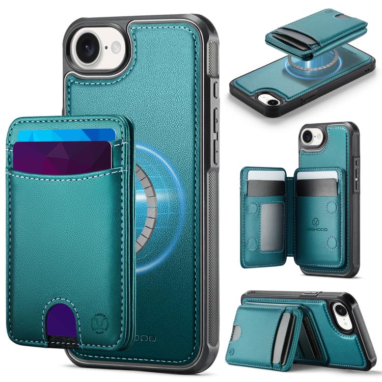 JEEHOOD J10 Flip Card Bag MagSafe Split RFID Leather Phone Case
