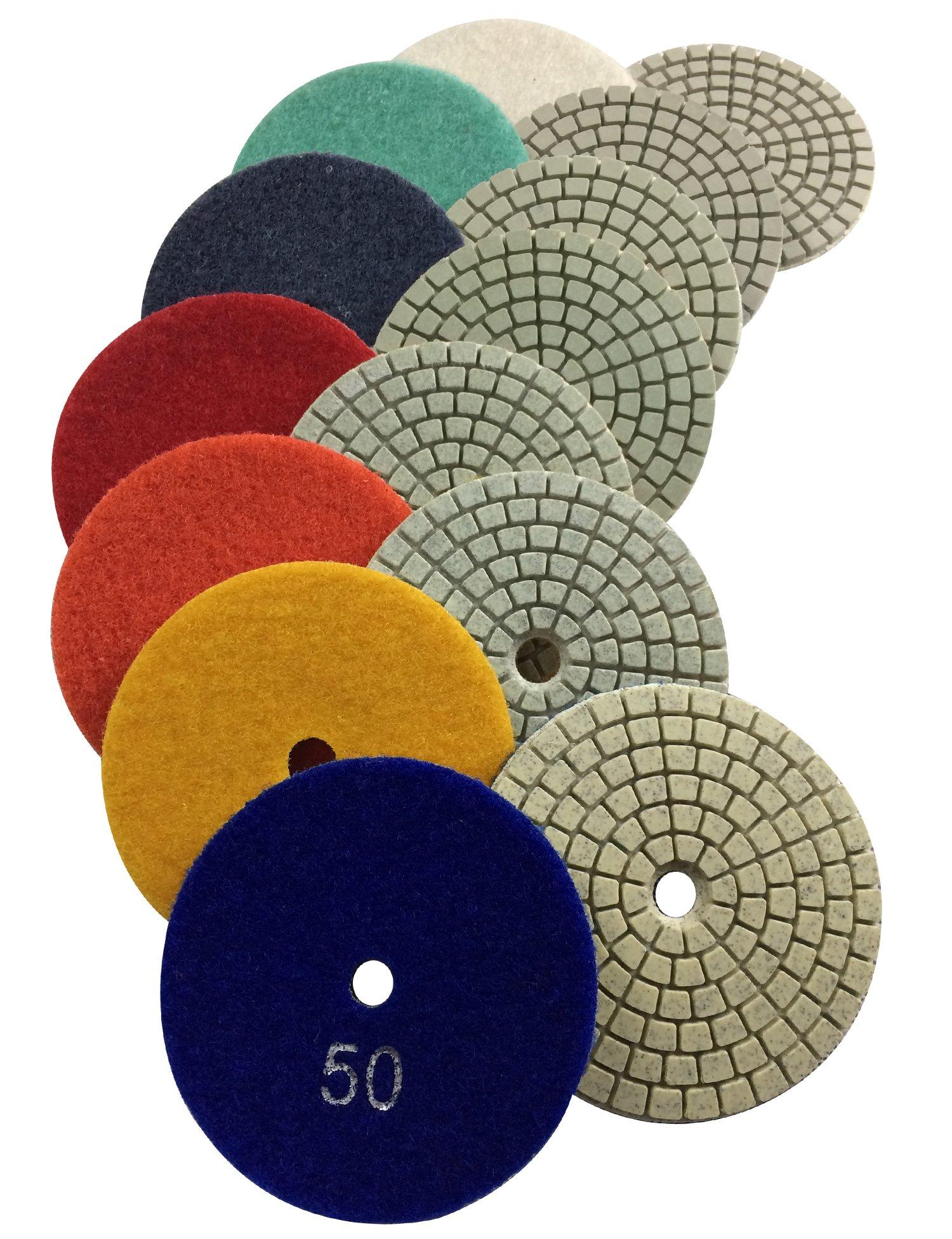 

Konfor 8cm Diamond Polishing Pad, Stone Polishing Pad Disc for Marble and Granite, Wet Polishing