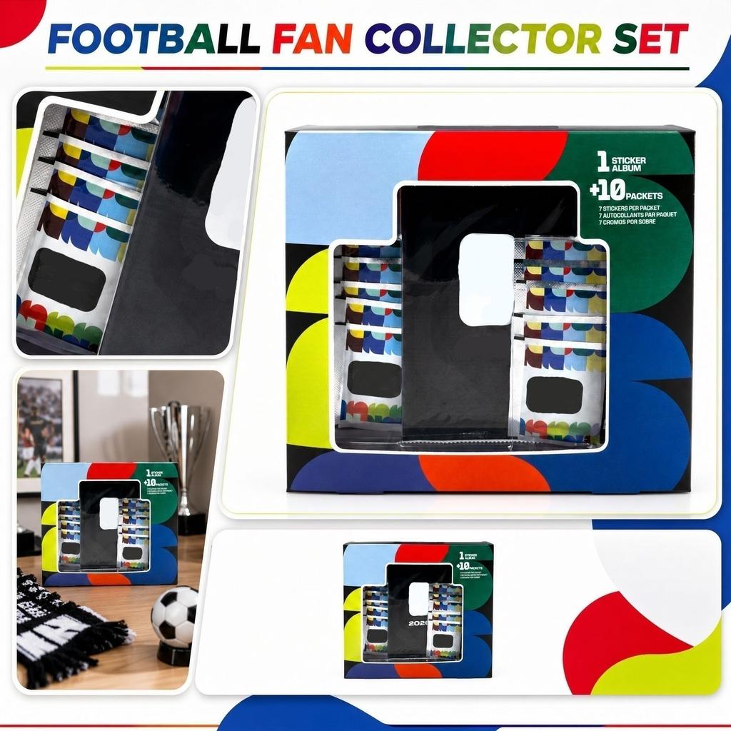 2026 Soccer Tournament Sticker Collection Set 10 Packs with Album Binder for Organized Storage and Display Suitable for Collectors and Enthusiasts