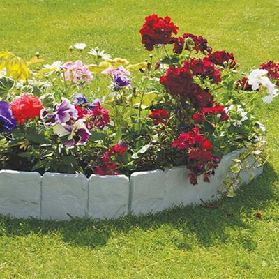 10pcs Garden Landscape Edging Borders Lightweight Plastic Imitation Stone Brick Easy Installation for Outdoor Patio Balcony Yard