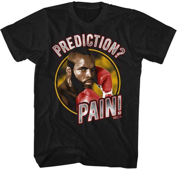Rocky III Movie Full Color Clubber Lang Red Gloves PREDICTION PAIN Men T Shirt M