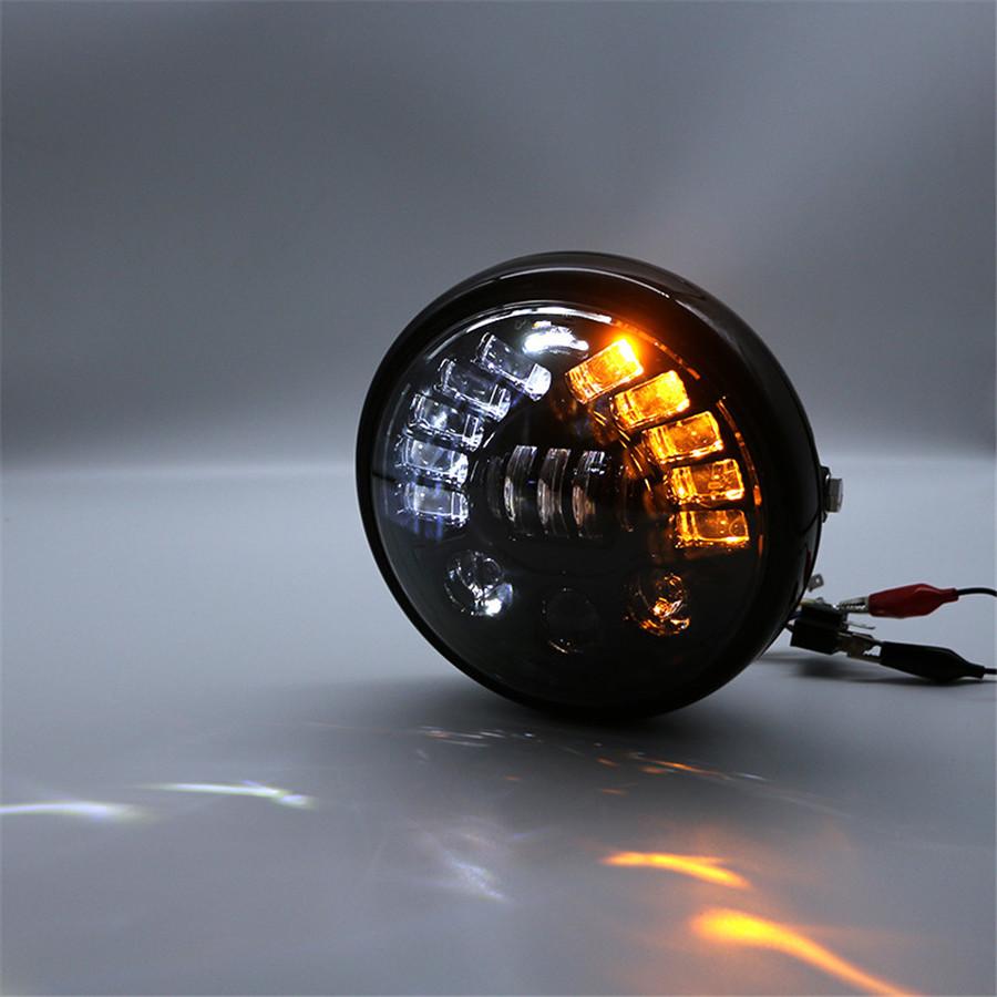 7 Inch Round LED Headlight with Headlight Shell Housing Hi/Lo Beam Projector Motor 7" Round Headlamp