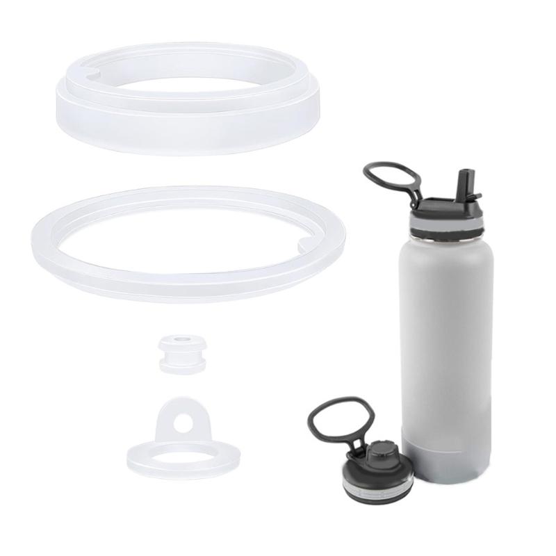 Set of 3/4pcs Water Bottle Silicone Sealing Gaskets Replacement Accessories for Drinking Cup Cup Lid Rings