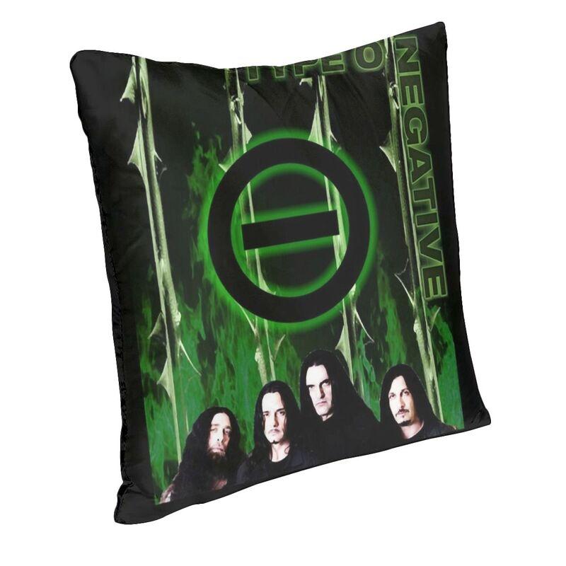 O Type Negative Square Pillow Case Home Decorative Heavy Metal Rock Band Logo Cushions Throw Pillow Sofa Doublesided Printing