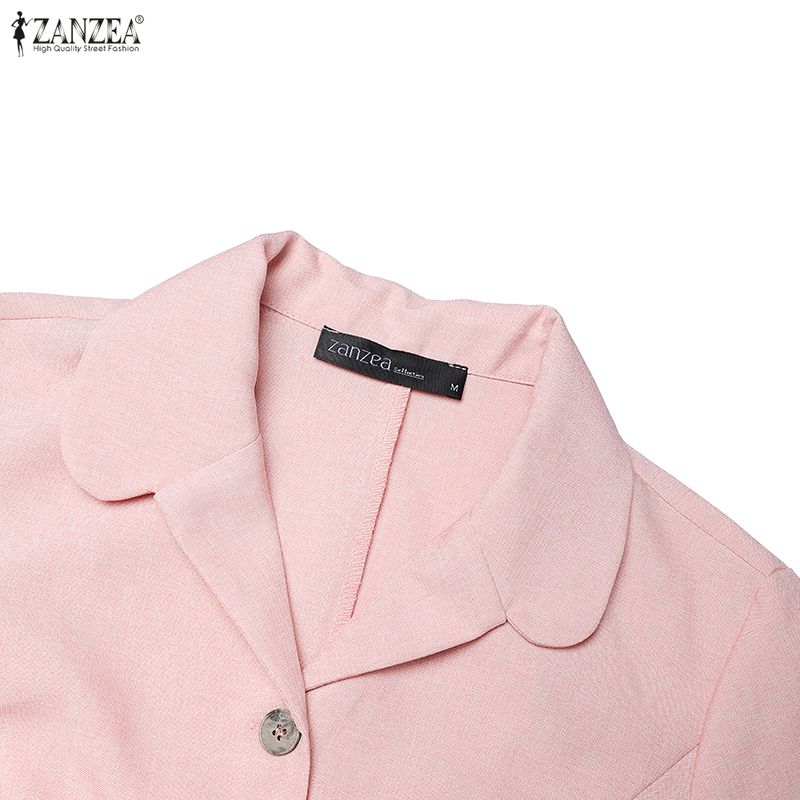 ZANZEA Completo estivo due pezzi da donna con blusa a maniche corte e gonna midi