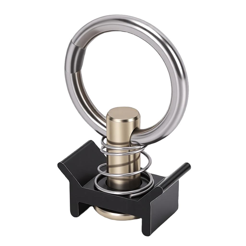 8pcs L Track Single Stud Fitting with Round Ring 4,000 Lbs Reusable L Track Rail Tie Down O Ring for Truck Bed Trailer