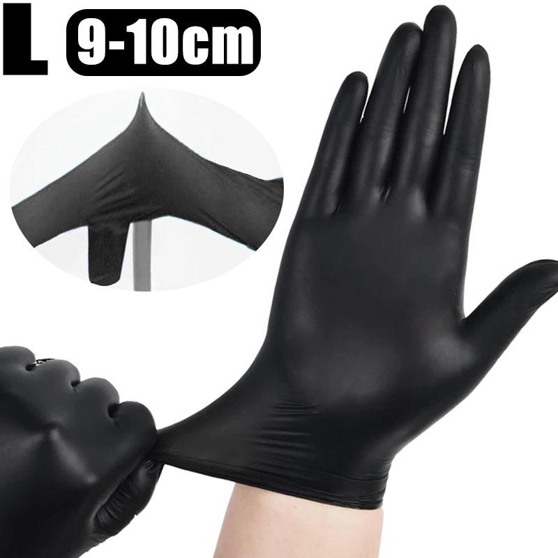 2/100PCS Disposable Black Nitrile Gloves Latex Free Waterproof Durable Suitable for Kitchen Food Processing Beauty SalonFamily