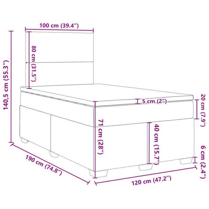 VidaXL Sommier à lattes de lit avec matelas gris foncé 120x190cm tissu, lit, lit à plate-forme, lit à panneaux, meuble de 3292721