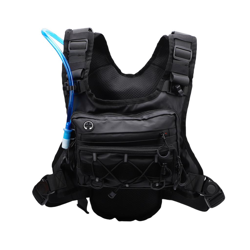 Hydration Vest Running Pack 2L Water Bladder Multi Pocket Lightweight Breathable Adjustable Chest Strap for Hiking