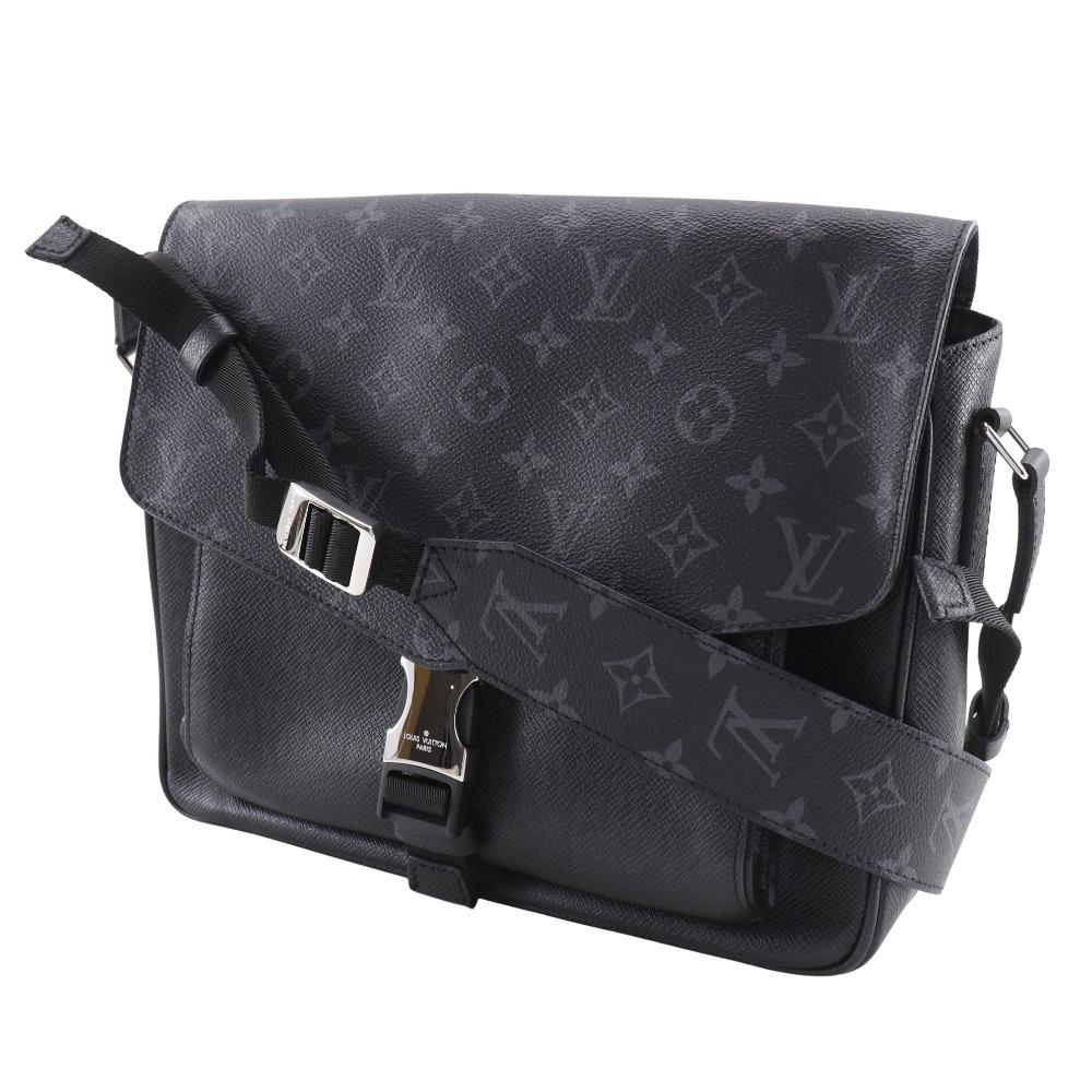Louis Vuitton Taigalama Shoulder Bag M30746 Messenger Bag Black Taiga/Monogram Eclipse Canvas Mens Used