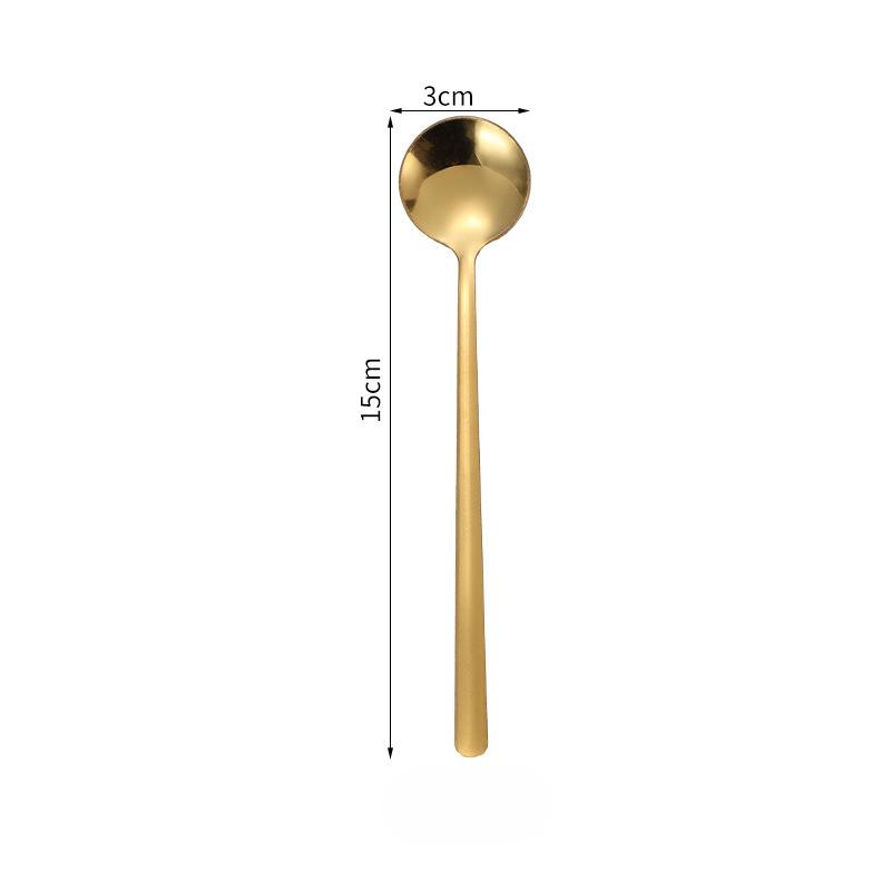 

Ложки из нержавеющей стали 304 с длинной ручкой, элегантные золотистые ложки для перемешивания кофе, чайные ложки для дома и кухни 15cm золотой