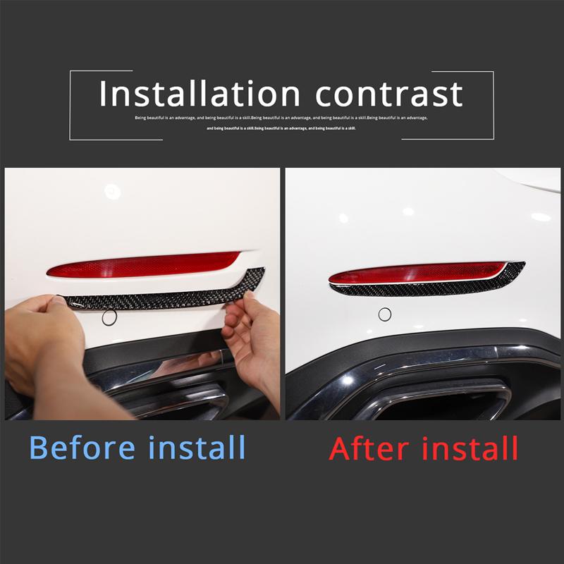 Soft Carbon Fiber Car Rear Fog Lamp Decorative Strip Trim Sticker For Mercedes Benz C-Class W206 2022-2024 Car Accessories