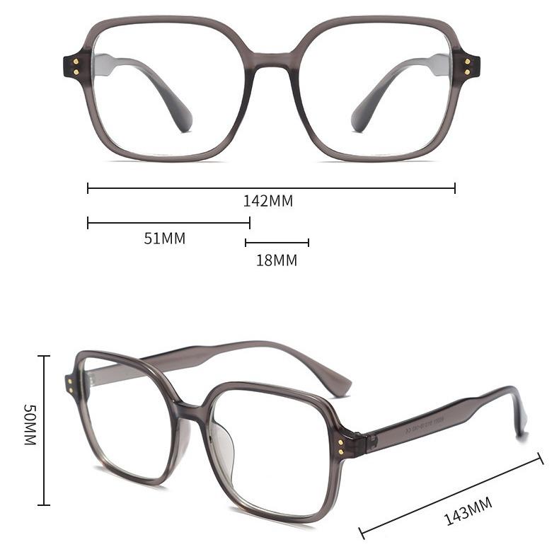 Square Anti-Blue Glasses, Large Frame Men'S And Women'S Glasses Frames Can Be Equipped With Myopia Flat Glasses