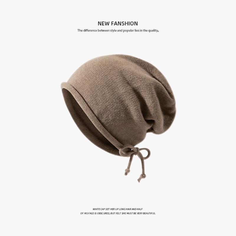 Fisherman knitted hat children autumn and winter plush retro wool hat warm ear protection big head circumference cold hat men's headgear hat