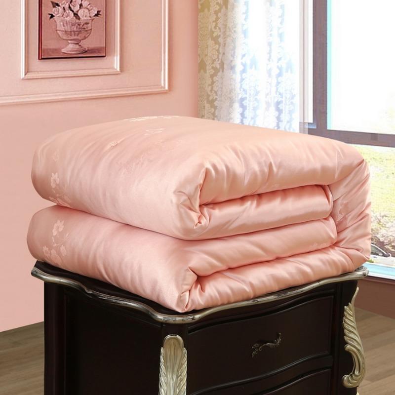 Handmade Imitation Silk Quilt, All Season Quilt, Breathable Warm Comforter for Home Bedding, Multiple Sizes & Colors Available