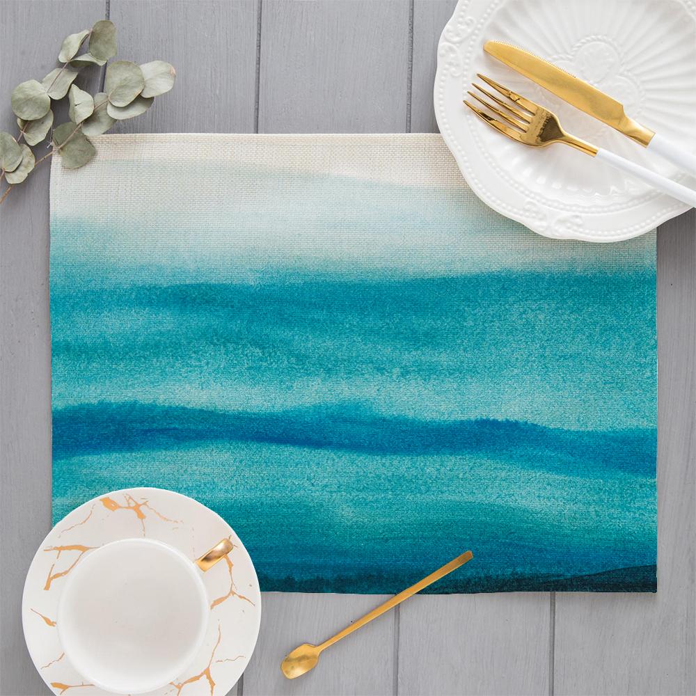 Beach Starfish Placemat Summer Vibe Vacation Kitchen Decor Linen Dining Table Coaster Pad Bowl Coffee Cup Mats Tablecloth