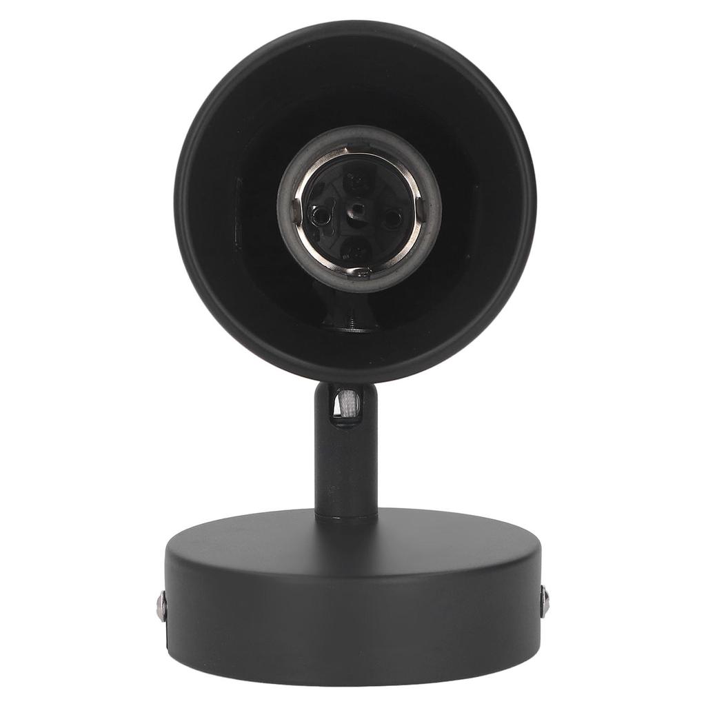 Wall Light Bulb Holder E26 Rotatable Matte Black Easy Installation Wall Mounted Bulb Socket for