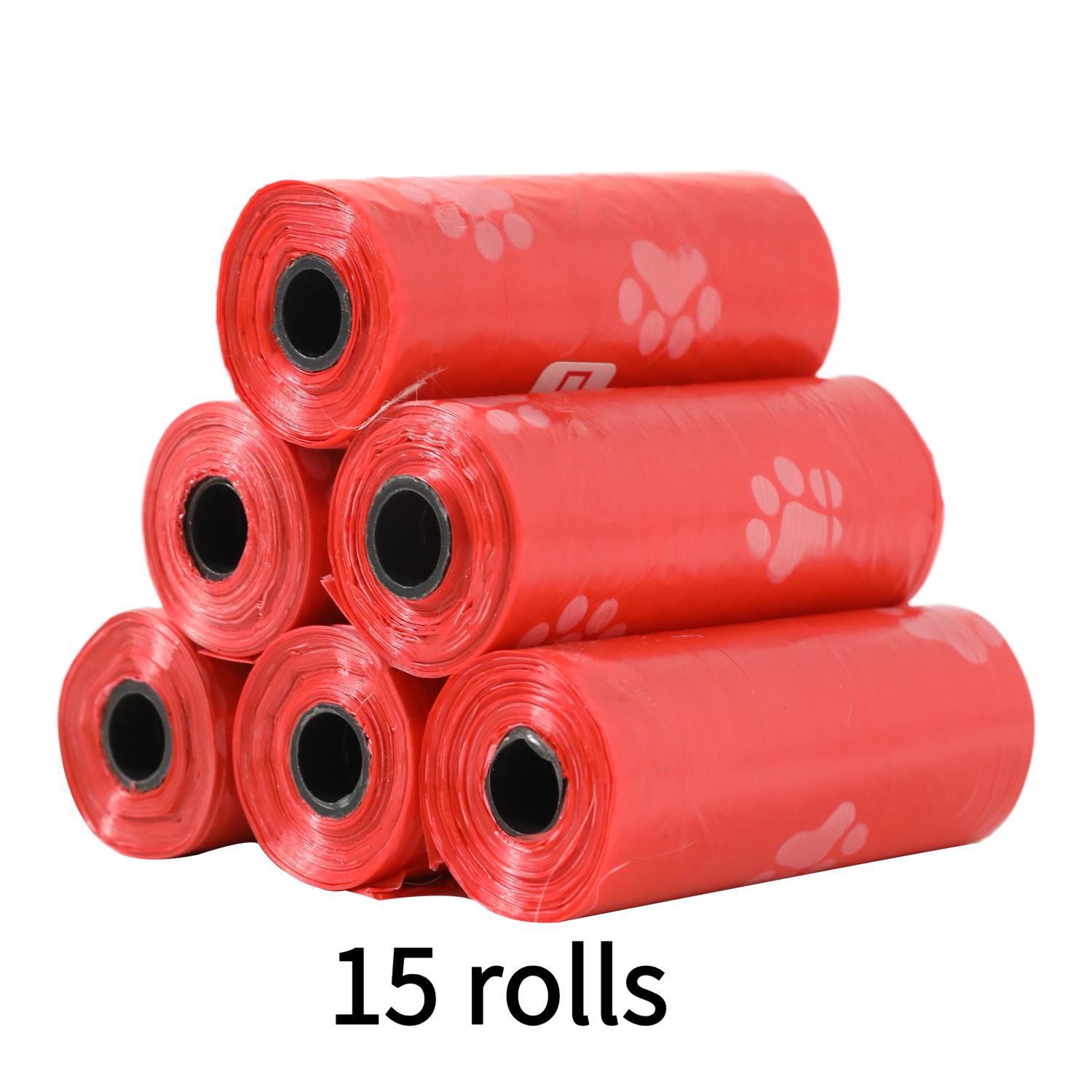 

Pet Cat Litter Bags New Material Tear-Off Plastic Bags Black Disposable Pet Waste Bags красный