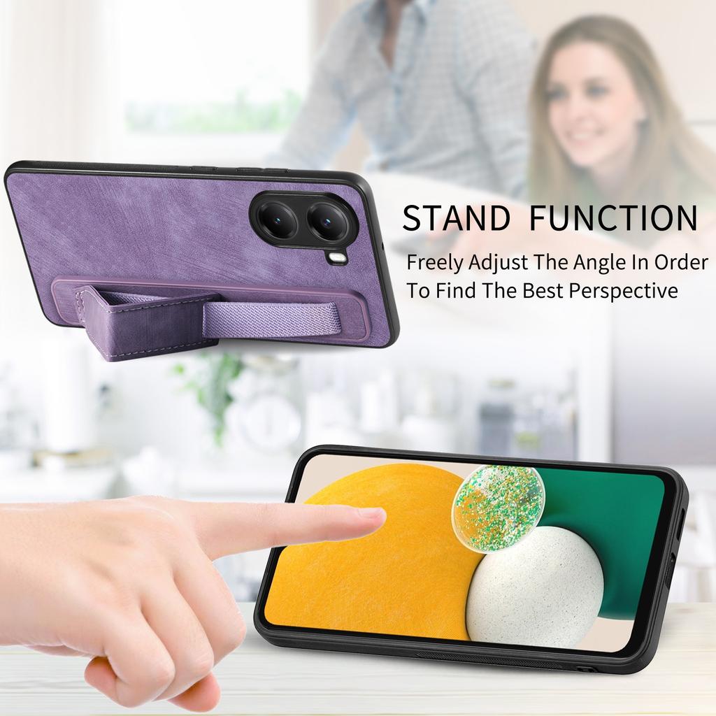 For Xiaomi Poco X7 Pro 5G/Xiaomi Redmi Turbo 4 5G Case with Wristband Kickstand Leather + TPU Phone Cover