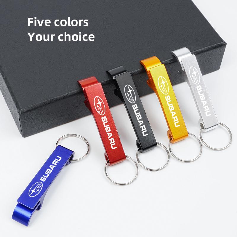 1Pcs Portable Beer Bottle Opener Car Logo Keychain Ring For Subaru STI Forester Impreza Legacy Outback XV BRZ WRX Tribeca et4