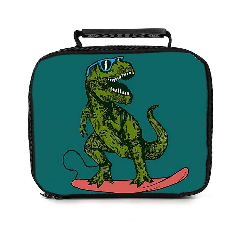Dinosaur Handheld Lunch Bag for Boy/Girl Best Gift 2D Cartoon Lunch Box Bag School for Children Thermal Insulation Picnic Bag