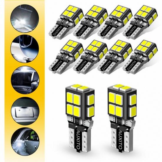 

10X AUXITO Headlight T10 LED Bulb 6500K Super Bright T10/194/W5W White Bright
