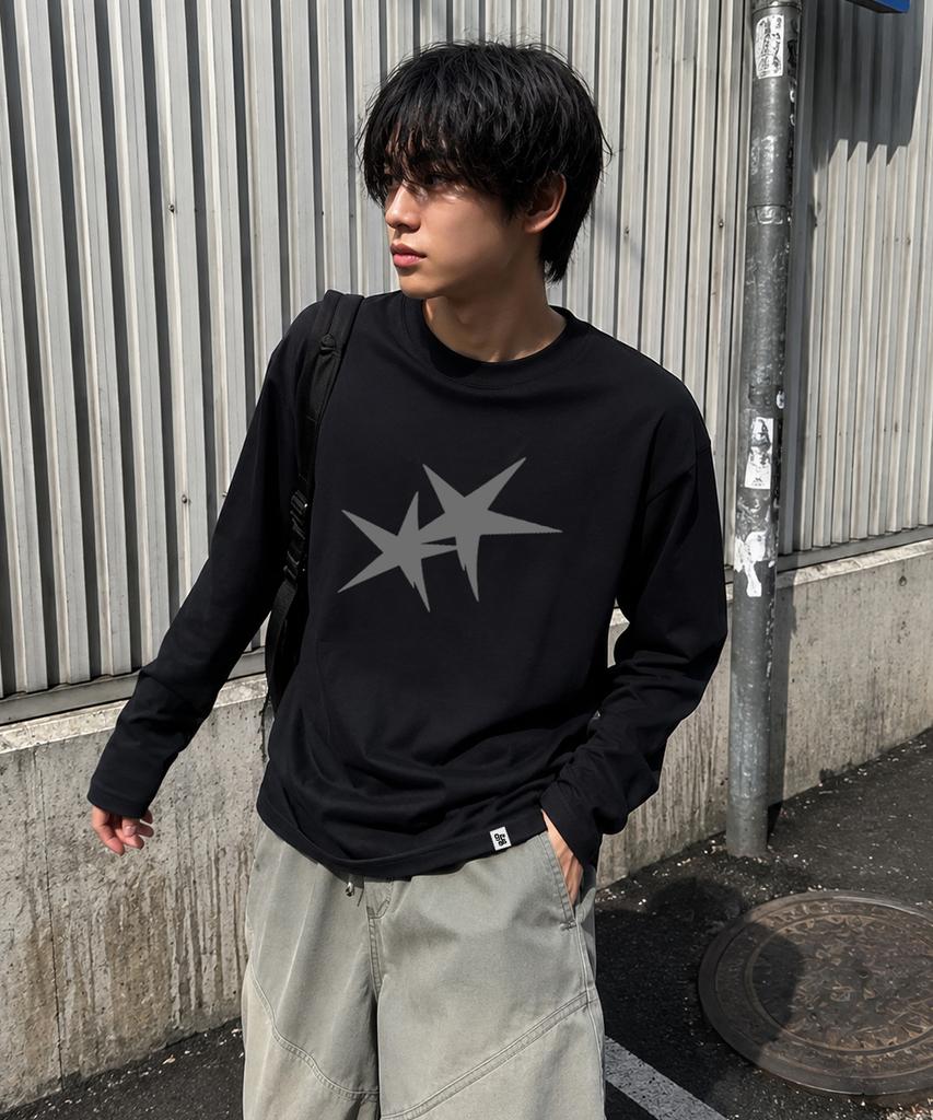 GRAVER ORDINARY [Odnr Unisex] Twins Star Long Sleeve T-Shirt_3Color