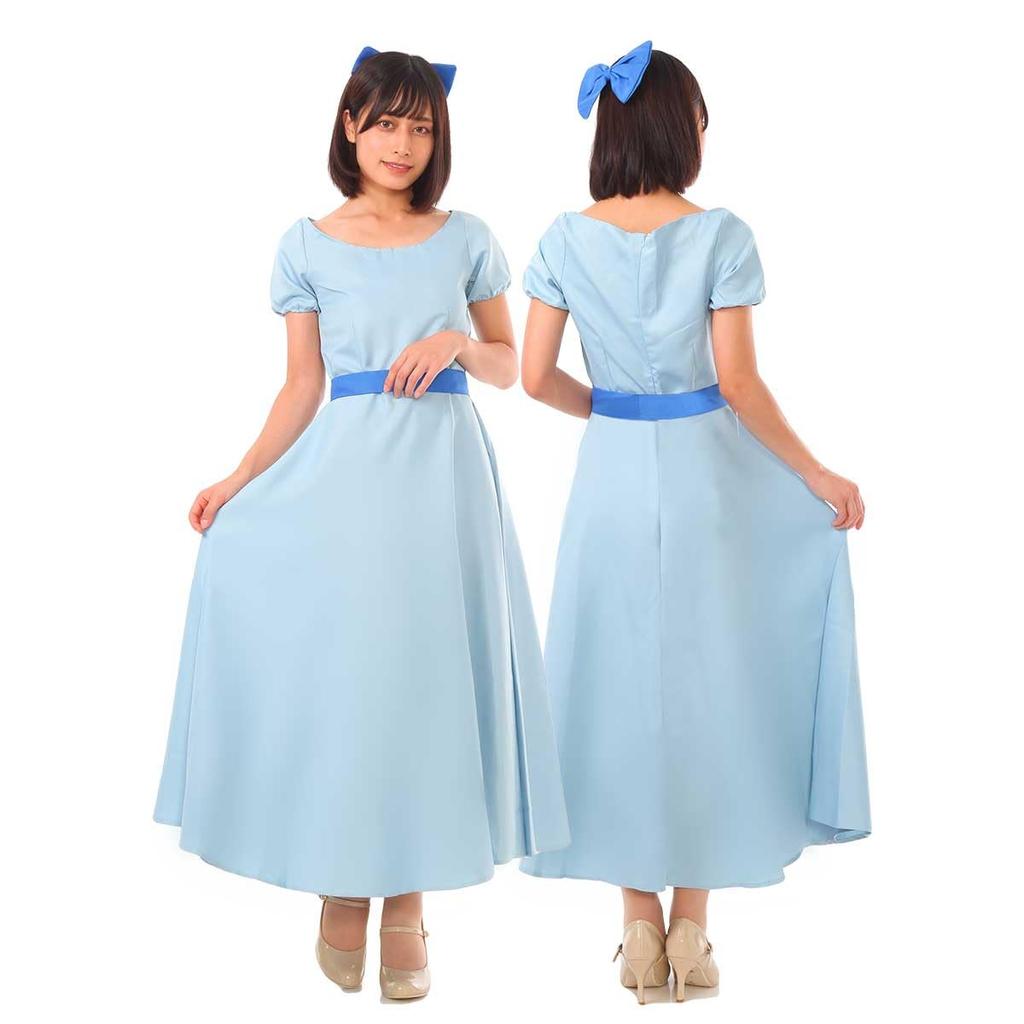 [monoii] Wendy Cosplay Costume for Women Peter Pan Costume Dress Women Halloween Costume Light Blue S M L XL d474